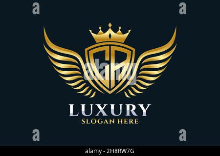 Luxe aile royale lettre CA Crest couleur or logo Vector, logo Victory, logo Crest, logo WiNG, logo Vector . Illustration de Vecteur