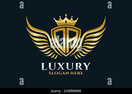 Aile royale de luxe lettre DA Crest couleur or logo vecteur, logo Victory, logo Crest, logo WiNG, logo Vector . Illustration de Vecteur