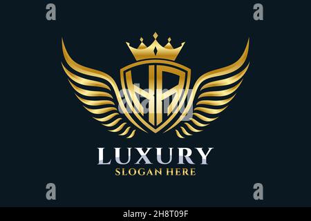 Aile royale de luxe lettre KA Crest couleur or logo Vector, logo Victory, logo Crest, logo WiNG, logo Vector . Illustration de Vecteur
