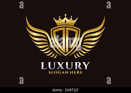 Aile royale de luxe lettre SUR l'écusson couleur or logo vectoriel, logo Victory, logo Crest, logo WiNG, logo Vector . Illustration de Vecteur