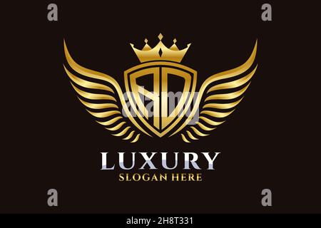 Aile royale de luxe lettre RD Crest couleur or logo Vector, logo Victory, logo Crest, logo WiNG, logo Vector . Illustration de Vecteur