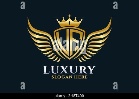 Luxury Royal WiNG lettre UF Crest couleur or logo Vector, logo Victory, logo Crest, logo WiNG, logo Vector . Illustration de Vecteur