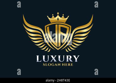 Aile royale de luxe lettre UR Crest couleur or logo Vector, logo Victory, logo Crest, logo WiNG, logo Vector . Illustration de Vecteur