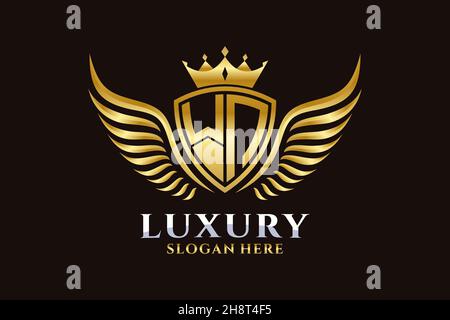 Luxe aile royale lettre WN Crest couleur or logo Vector, logo Victory, logo Crest, logo WiNG, logo Vector . Illustration de Vecteur