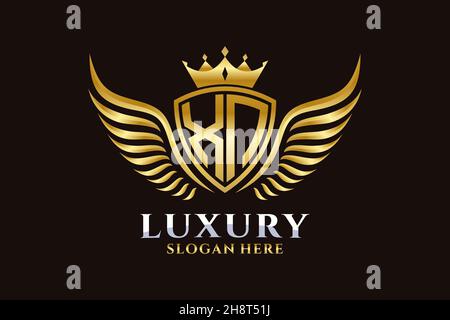 Luxe aile royale lettre XN Crest couleur or logo Vector, logo Victory, logo Crest, logo WiNG, logo Vector . Illustration de Vecteur