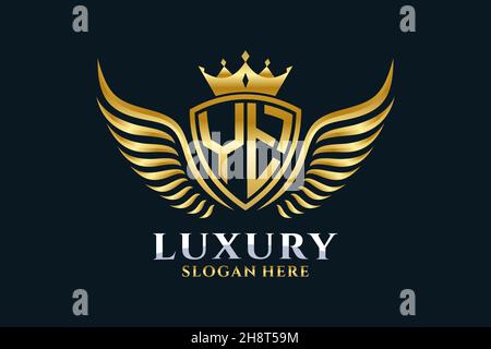 Luxury Royal WiNG lettre YT Crest couleur or logo Vector, logo Victory, logo Crest, logo WiNG, logo Vector . Illustration de Vecteur