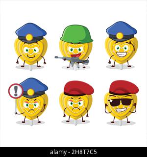 Un policier dédié de l'amour jaune mascotte de style design.Illustration vectorielle Illustration de Vecteur