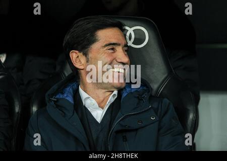 Marcelino Garcia Toral, entraîneur en chef d'Athlétisme lors du championnat d'Espagne le match de football de la liga entre Real Madrid et Athlétic Club le 1er décembre 2021 au stade Santiago Bernabeu à Madrid, Espagne - photo: IrH/DPPI/LiveMedia Banque D'Images