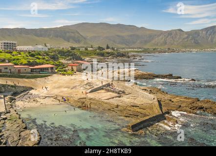 L'ancien port de pêche à Hermanus, dans le Cap occidental, Afrique du Sud. Banque D'Images