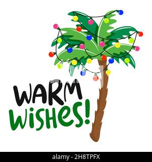 Vœux chaleureux - expression pour Noël.Lettrage dessiné à la main pour cartes de voeux de Noël, invitations.Bon pour t-shirt, mug, réservation de rebut, cadeau, impression p Illustration de Vecteur