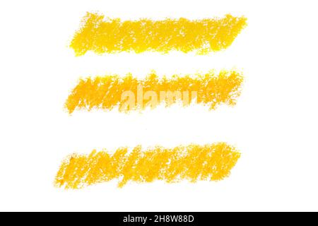 jeu de traits de crayon à huile de couleur isolés sur fond blanc.Photo de haute qualité Banque D'Images