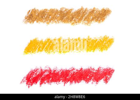 jeu de traits de crayon à huile de couleur isolés sur fond blanc.Photo de haute qualité Banque D'Images