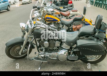 Motos garées à Albuquerque, Nouveau-Mexique, États-Unis Banque D'Images