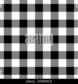 Motif écossais noir et blanc, à carreaux, sans couture, pour les textiles et les motifs de mode Illustration de Vecteur