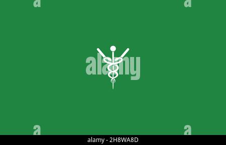Lettre initiale y incorporée avec le logo de Caduceus Medical Illustration de Vecteur