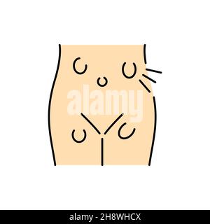 Icône de la ligne de couleur des hernies abdominales.Maladies humaines.Pictogramme pour page Web, application mobile, Promo. Illustration de Vecteur