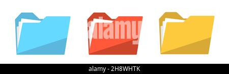 Les dossiers de fichiers sont définis dans des couleurs différentes.Stock Banque D'Images