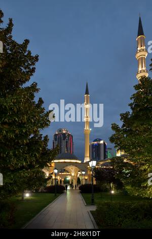 Grozny, Tchétchénie, Russie - 13 septembre 2021 : mosquée Ahmad Kadyrov cœur de la Tchétchénie Banque D'Images