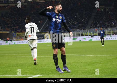 Roberto Gagliardini pendant Inter - FC Internazionale vs Spezia Calcio, football italien série A match à Milan, Italie, décembre 01 2021 Banque D'Images