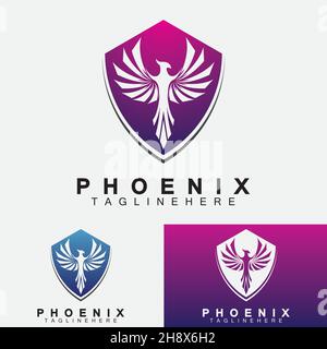 Modèle de conception d'illustrations vectorielles Phoenix logo Illustration de Vecteur