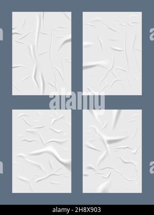 Coller le papier.Affiche pour les annonces murales textures réalistes vecteur décent papier blanc réaliste modèle Illustration de Vecteur