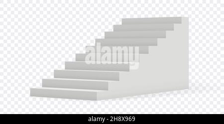 Escalier isolé.Escalier 3D réaliste sur fond transparent.Objet de construction, architecture ou élément vecteur intérieur Illustration de Vecteur