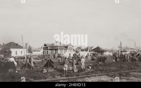 Soldats américains de la 57e infanterie de la 3e division de Camp Pike à Little Rock envoyés pendant la course Riot, Elaine, Arkansas, États-Unis, American National Red Cross Photograph Collection, octobre 1919 Banque D'Images