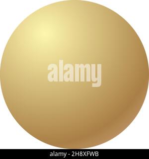 Sphère métallique dorée de style réaliste.Tête de vis à rivet Illustration de Vecteur
