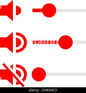 Bouton de volume sonore avec curseurs.Commande audio, haut-parleur, symbole de haut-parleur Illustration de Vecteur