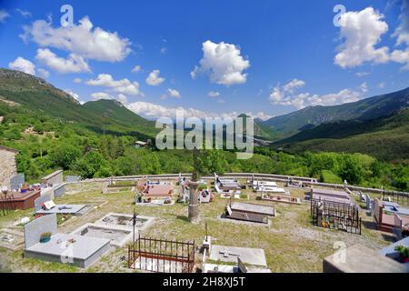 Cimetière de Brianconnet, Parc régional des Préalpes d'Azur, Alpes MarTimes, 06, région sud Banque D'Images