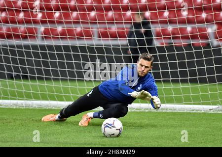 SUNDERLAND, GBR.DÉC 1ER Oldham Athletic Jayson Leutwiler (gardien de but) lors du match de Trophée EFL entre Sunderland et Oldham Athletic au Stade de Light, Sunderland, le mercredi 1er décembre 2021.(Crédit : Eddie Garvey | MI News) Banque D'Images