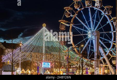 'Cluj, Roumanie - 12.02.2021: Marché de Noël en Transylvanie ' Banque D'Images