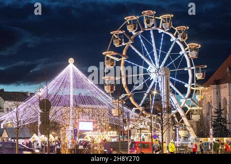 'Cluj, Roumanie - 12.02.2021: Marché de Noël en Transylvanie ' Banque D'Images