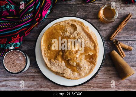 recette mexicaine de buñuelos et ingrédients du dessert traditionnel pour Noël au Mexique Banque D'Images