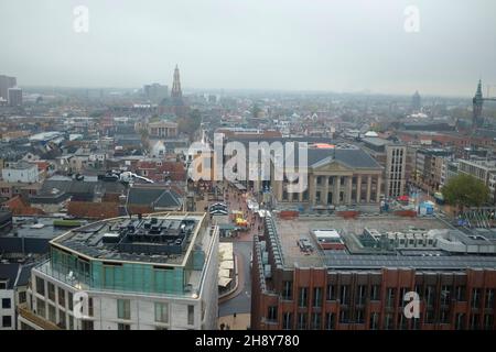 Groningen Skyline depuis le Forum Building.Groningen, pays-Bas. Banque D'Images