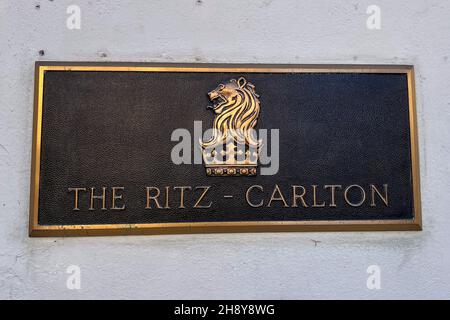 L'hôtel Ritz-Carlton situé au 600 Stockton St. à San Francisco, Californie.23 novembre 2021.(Photo de Samuel Rigelhaupt / Sipa USA) Banque D'Images