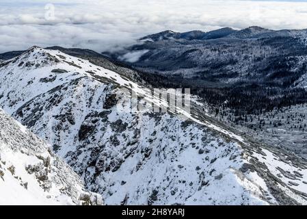 L'hiver sur Kasprowy Wierch dans la montagne polonaise des Tatras Banque D'Images