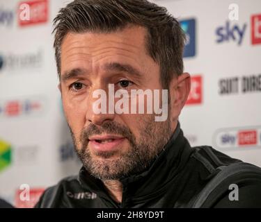 HARTLEPOOL, GBR.2 DÉC.Graeme Lee, directeur de Hartlepool, parle à la presse après sa première session d'entraînement avec ses nouveaux joueurs après avoir été nommé directeur à Victoria Park, Hartlepool le jeudi 2 décembre 2021.(Credit: Mark Fletcher | MI News) Credit: MI News & Sport /Alay Live News Banque D'Images