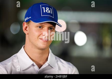 Jeddah, Arabie Saoudite - 02/12/2021, SCHUMACHER Mick (ger), Haas F1 Team VF-21 Ferrari, portrait du Grand Prix saoudien 2021 de Formule 1 stc, 21ème tour du Championnat du monde de Formule 1 de la FIA 2021 du 3 au 5 décembre 2021 sur le circuit de la corniche de Djeddah, à Djeddah,Arabie Saoudite - photo Antonin Vincent / DPPI Banque D'Images