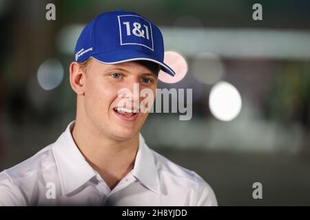 Jeddah, Arabie Saoudite - 02/12/2021, SCHUMACHER Mick (ger), Haas F1 Team VF-21 Ferrari, portrait du Grand Prix saoudien 2021 de Formule 1 stc, 21ème tour du Championnat du monde de Formule 1 de la FIA 2021 du 3 au 5 décembre 2021 sur le circuit de la corniche de Djeddah, à Djeddah,Arabie Saoudite - photo Antonin Vincent / DPPI Banque D'Images