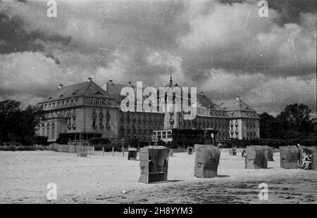 Sopot, 1947.Grand Hotel, widok od strony pla¿y. bb/gr PAPSopot, 1947.Le Grand Hôtel, vue de la plage. bb/gr PAP Banque D'Images