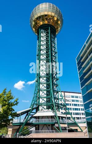 Knoxville, Tennessee, États-Unis d'Amérique – 25 septembre 2016.La tour Sunsphere de Knoxville, TN. Banque D'Images