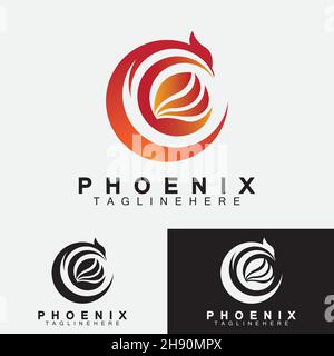 Modèle de conception d'illustrations vectorielles Phoenix logo Illustration de Vecteur