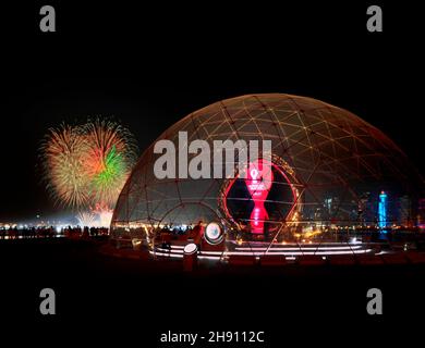 Qatar 2022 coupe du monde football compte à rebours Doha / QATAR Banque D'Images