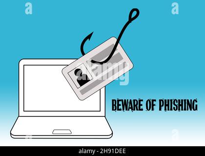 Illustration d'une escroquerie de phishing et d'un avertissement de fraude Banque D'Images