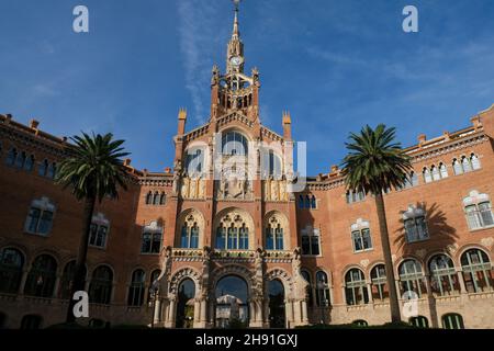 Barcelone, Espagne - 5 novembre 2021 : Recinte Modernista de Sant Pau, Editorial. Banque D'Images