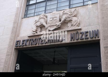 Budapest, Hongrie - 1er novembre 2021 : Musée électrotechnique hongrois ou Elektrotechnikai Muzeum, Editorial. Banque D'Images