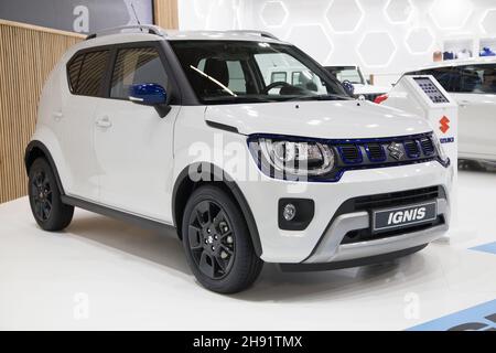 Barcelone, Espagne - 7 octobre 2021 : Suzuki Ignis 1.2 K12D GLX 4WD Hybrid présenté à l'automobile Barcelona 2021 à Barcelone, Espagne. Banque D'Images