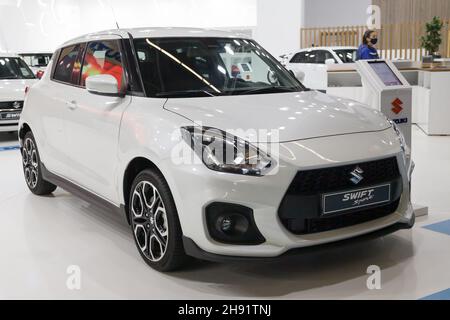 Barcelone, Espagne - 7 octobre 2021 : Suzuki Swift Sport 1.4T hybride présenté à automobile Barcelona 2021 à Barcelone, Espagne. Banque D'Images