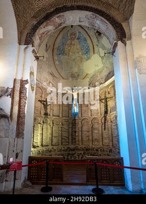 Intérieur de la Mosquée Cristo de la Luz, la seule des dix autrefois existant dans la ville qui reste la période mauresque dans la ville de Tolède, Banque D'Images